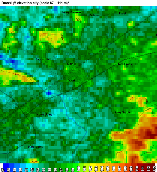 Duczki elevation map