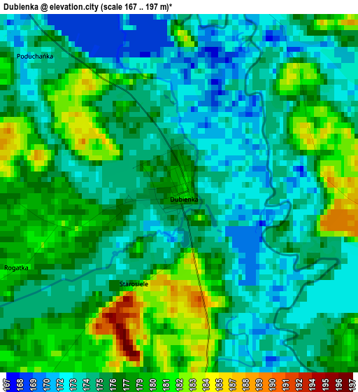 Dubienka elevation map