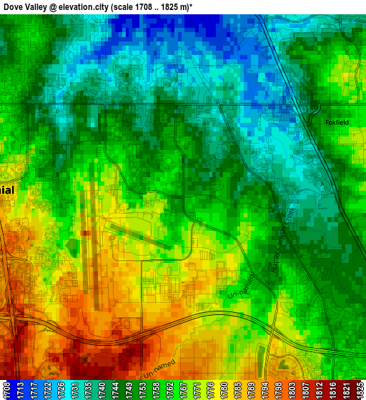 Dove Valley elevation map