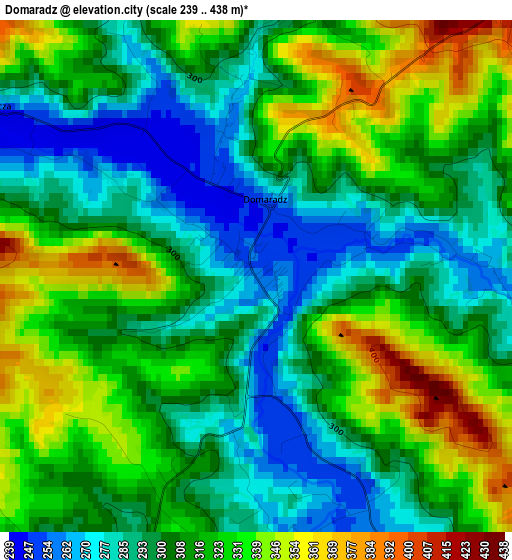 Domaradz elevation map