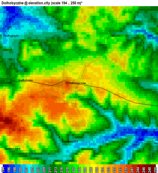 Dołhobyczów elevation map