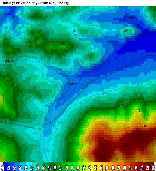 Dobra elevation map