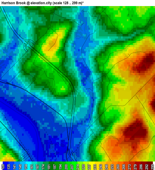 Harrison Brook elevation map