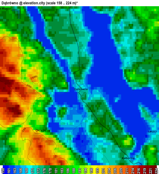 Dąbrówno elevation map