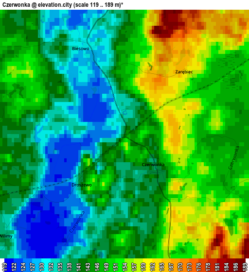 Czerwonka elevation map