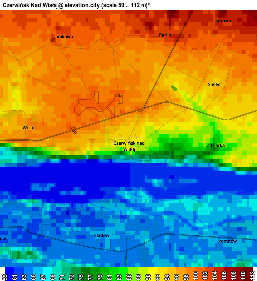 Czerwińsk Nad Wisłą elevation map