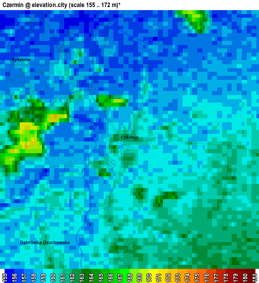 Czermin elevation map