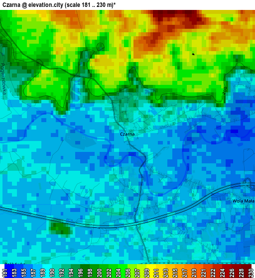 Czarna elevation map