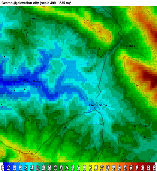 Czarna elevation map