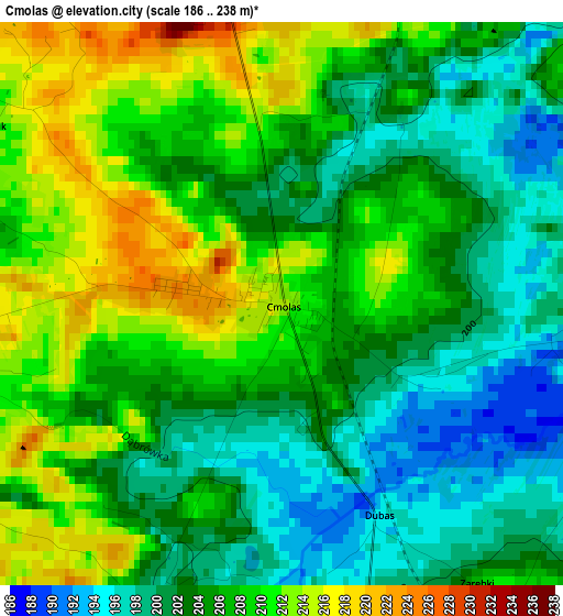 Cmolas elevation map