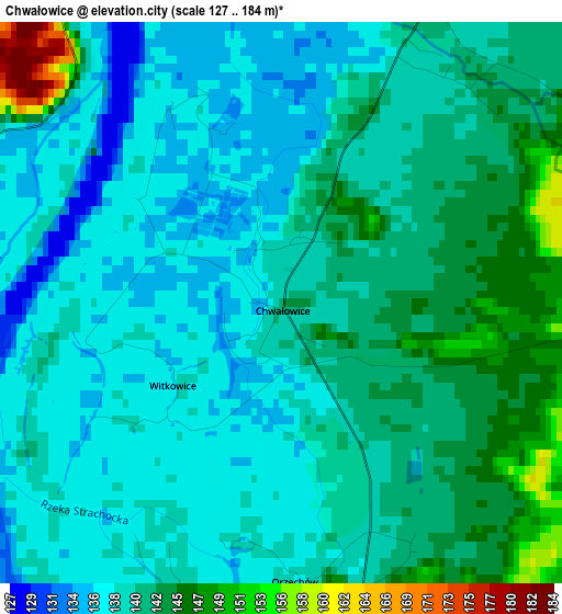 Chwałowice elevation map