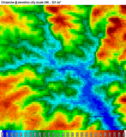 Chrzanów elevation map