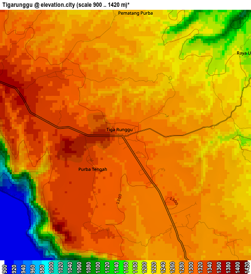 Tigarunggu elevation map