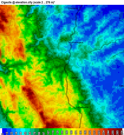 Cigeulis elevation map