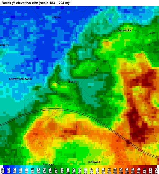 Borek elevation map