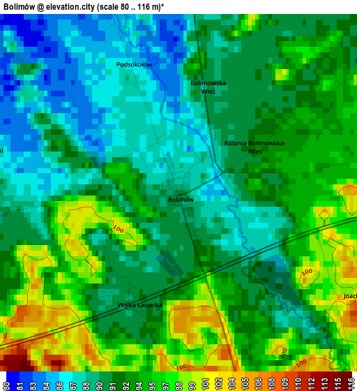 Bolimów elevation map