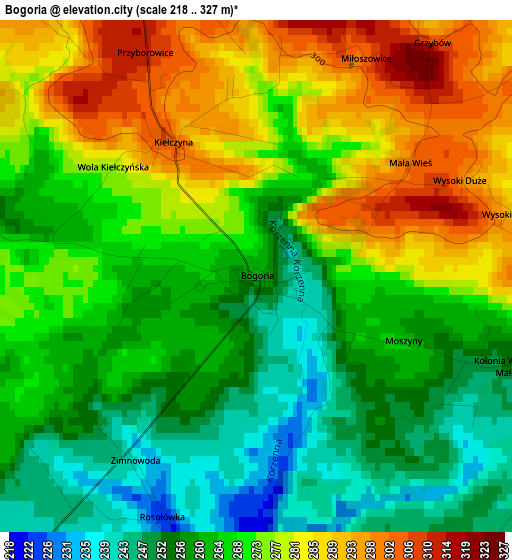 Bogoria elevation map