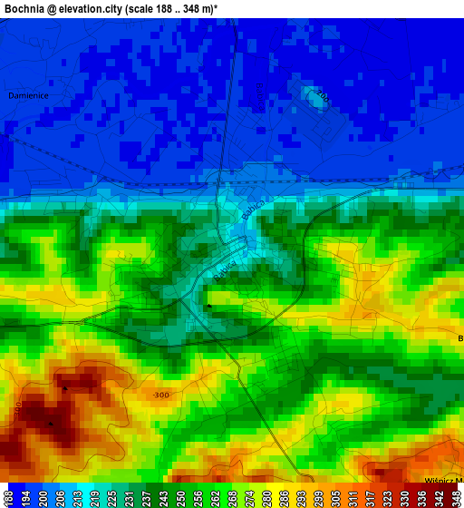 Bochnia elevation map