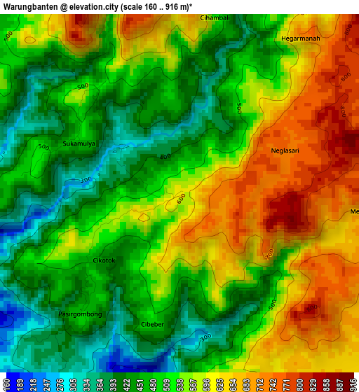 Warungbanten elevation map