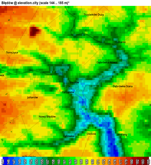 Błędów elevation map