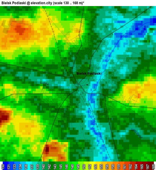 Bielsk Podlaski elevation map