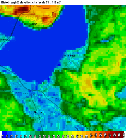 Białobrzegi elevation map