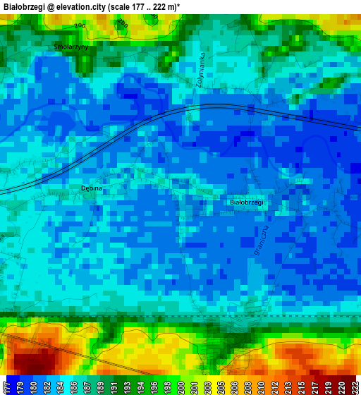 Białobrzegi elevation map