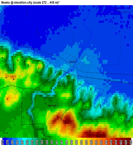 Besko elevation map