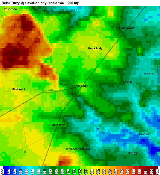 Belsk Duży elevation map