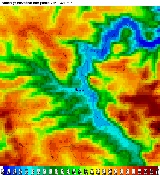 Batorz elevation map