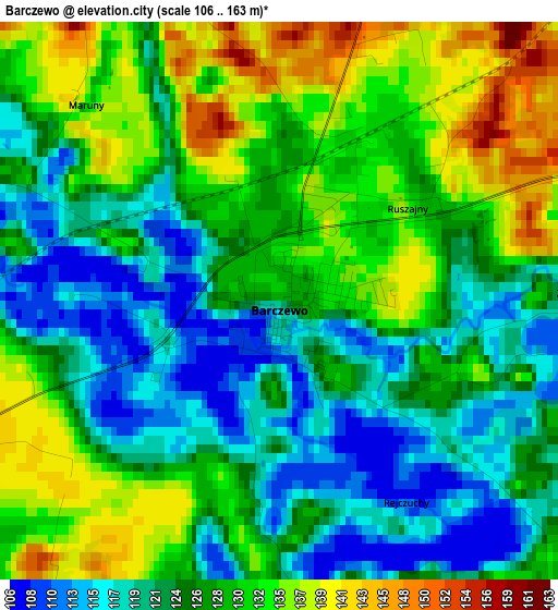 Barczewo elevation map