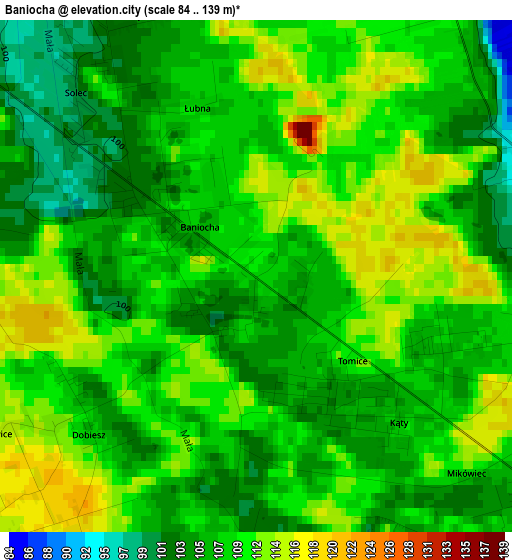 Baniocha elevation map