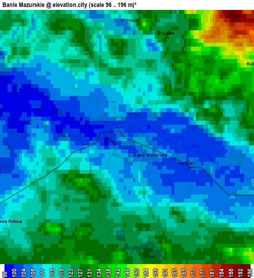 Banie Mazurskie elevation map