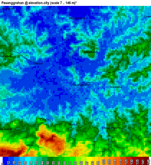 Pasanggrahan elevation map