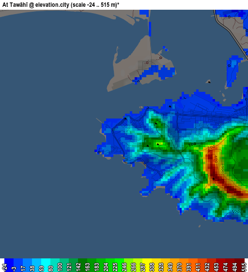 At Tawāhī elevation map