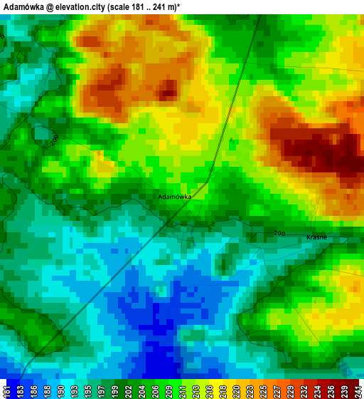 Adamówka elevation map