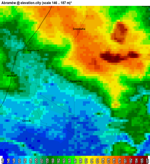 Abramów elevation map