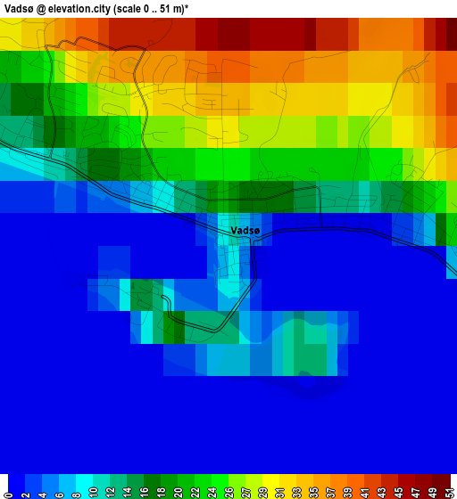 Vadsø elevation map