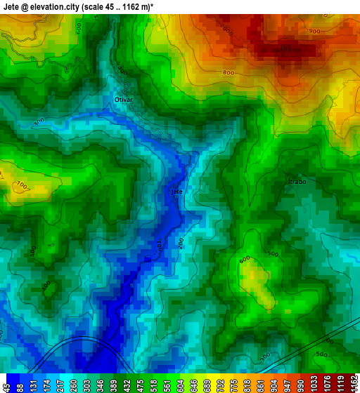 Jete elevation map