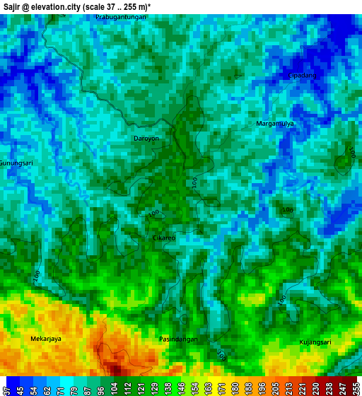 Sajir elevation map