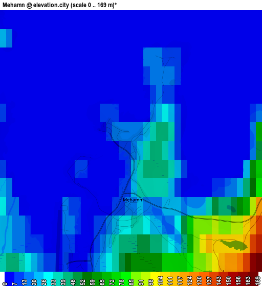 Mehamn elevation map