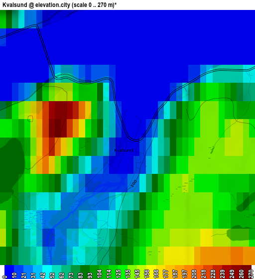 Kvalsund elevation map
