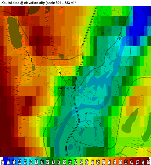 Kautokeino elevation map