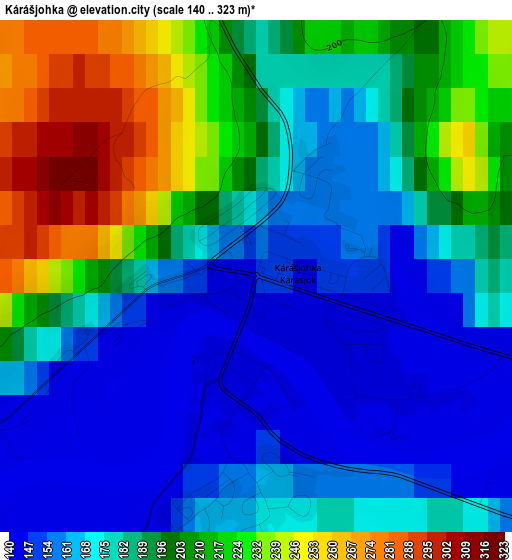 Kárášjohka elevation map