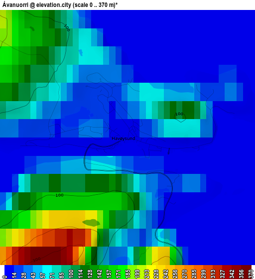 Ávanuorri elevation map