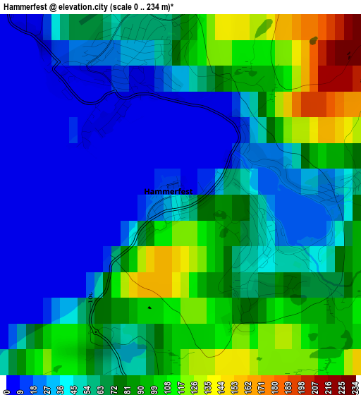 Hammerfest elevation map