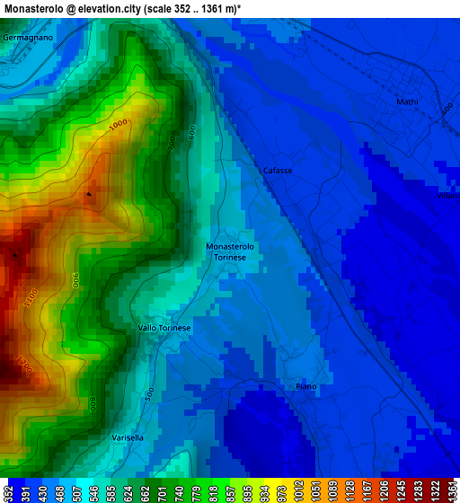 Monasterolo elevation map