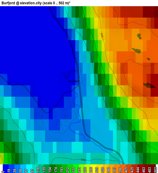 Burfjord elevation map