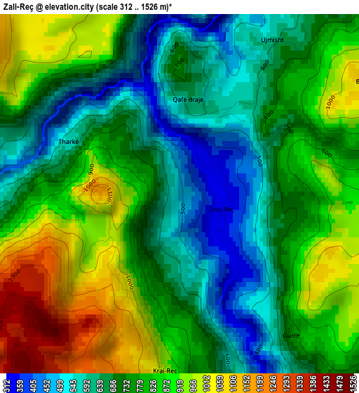 Zall-Reç elevation map