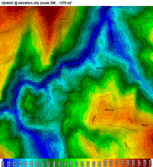 Ujmisht elevation map